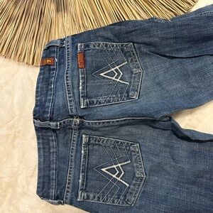 7 For All Mankind Blue Boot Cut Jeans